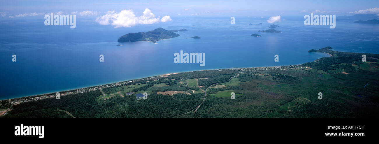 Aerial of South Mission Beach Tropical North Queensland Australia Stock Photo