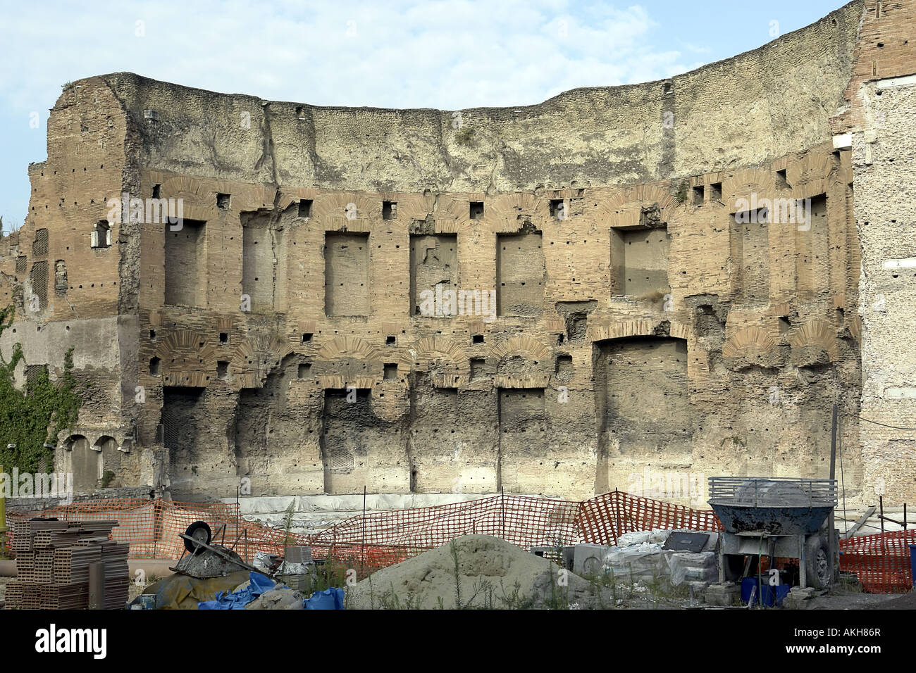 Roman ancient remains with works in progress Colle Oppio Rome Italy ...