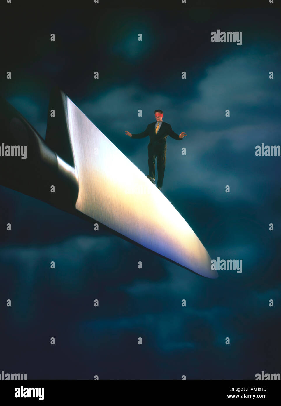 On a knife edge Stock Photo Alamy