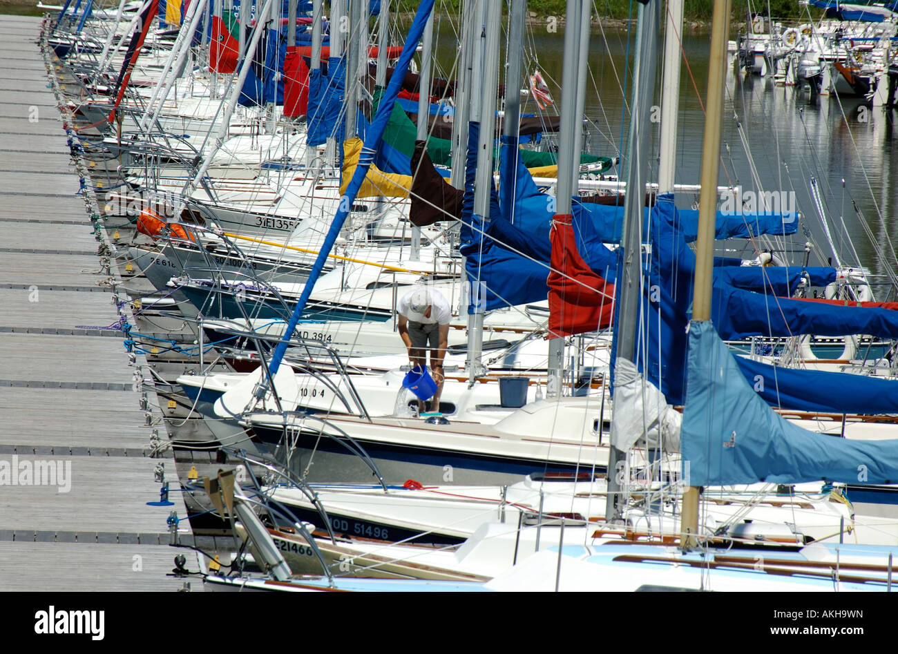 Canada, Ottawa, Nepean, Britannia Yacht Club, yachts, sailboats, Moored