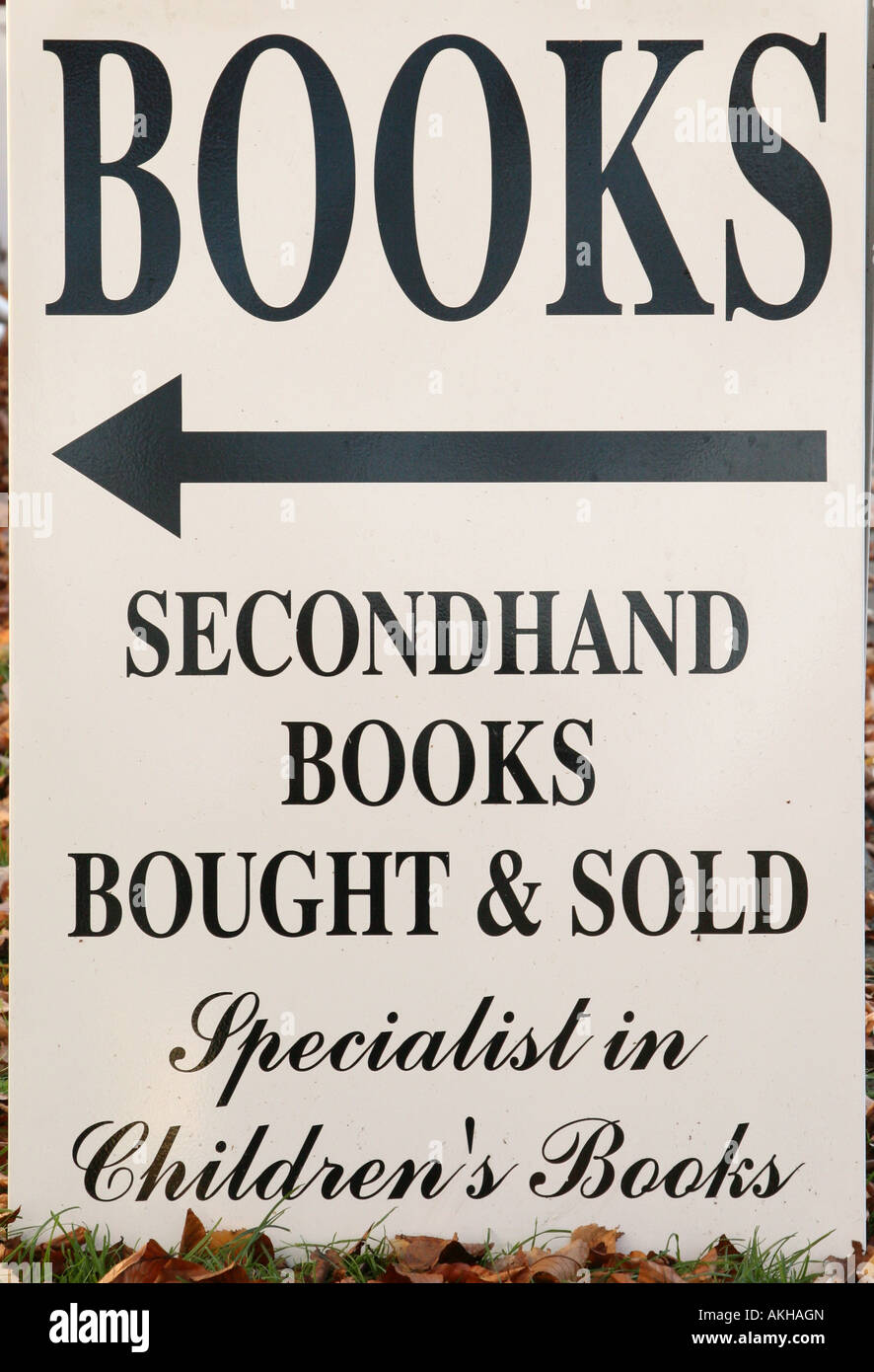 Book shop sign in Cheltenham, Cotswolds,U.K. Stock Photo