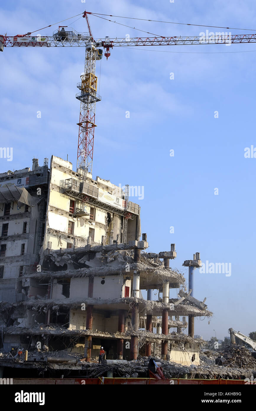 Urban building demolition and redevelopment in business district Issy les Moulineaux Paris France Stock Photo