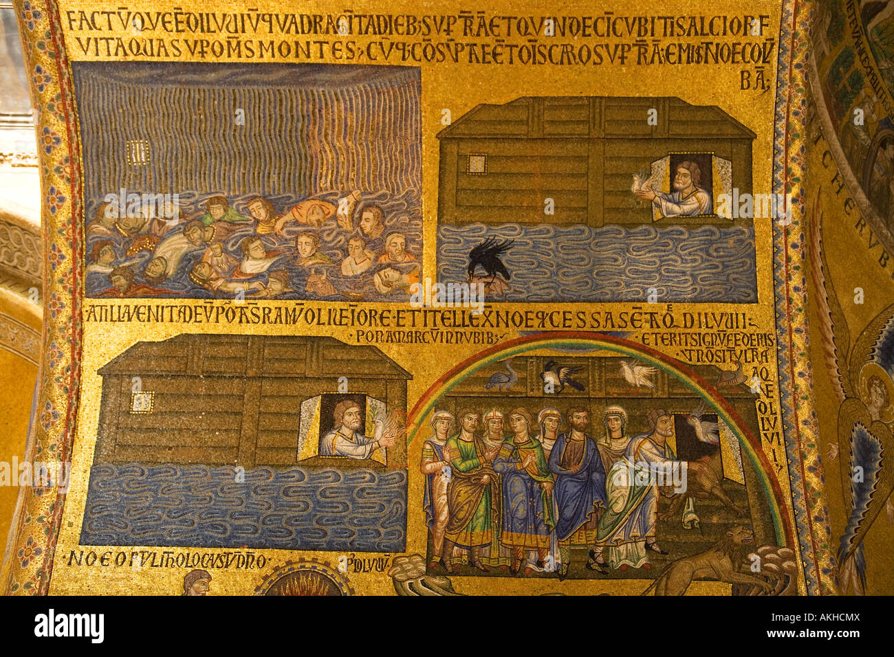 St Saint Marks Mark's Basilica di San Marco interior mosaic Noah's Ark Venice Veneto Italy Europe Stock Photo