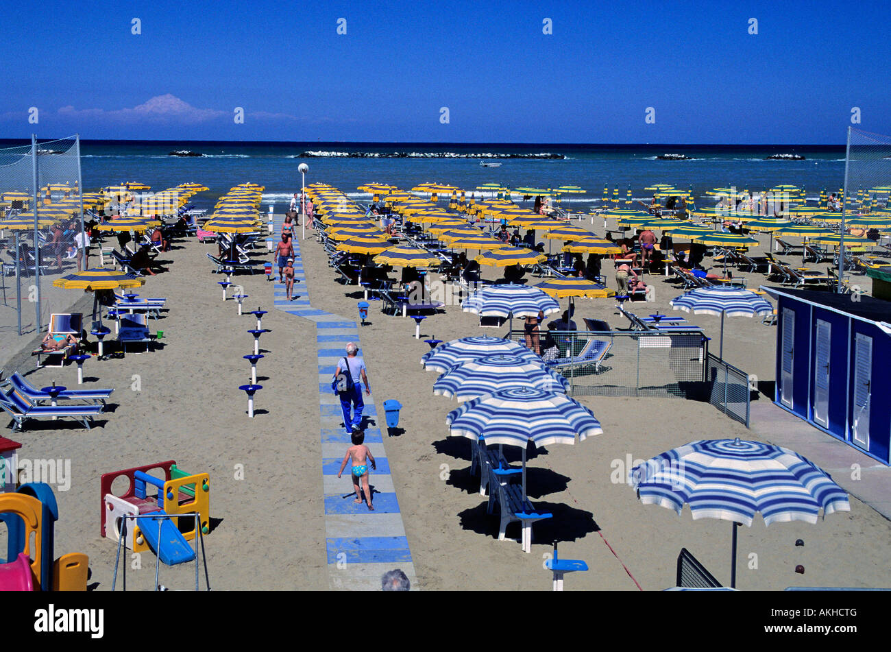 Beach, Cesenatico, Emilia Romagna, Italy Stock Photo