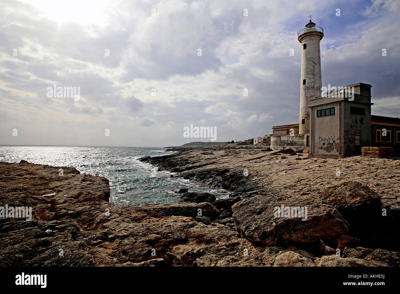 Santacroce lighthouse, Augusta, Sicily, Italy Stock Photo Alamy