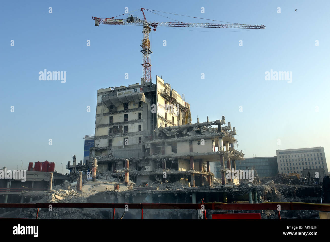 urban building demolition and redevelopment in business district Issy les Moulineaux Paris France Stock Photo
