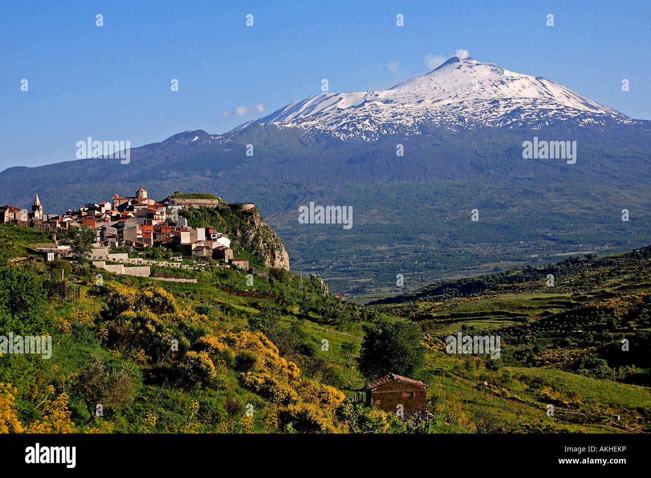 Landscape on Roccella Valdemone, Parco dei Nebrodi, Sicily, Italy Stock Photo