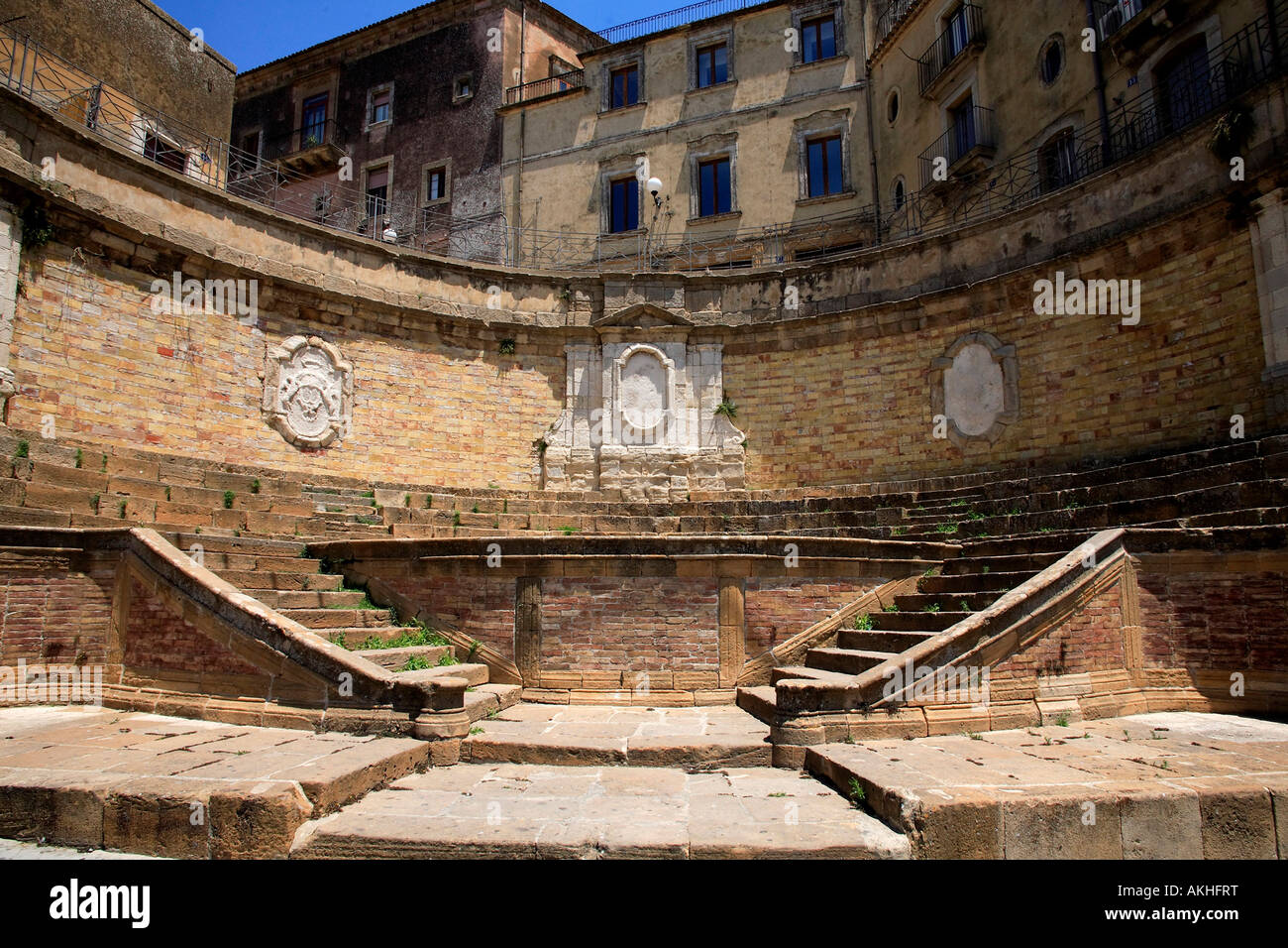 Tondo Vecchio exedra, Caltagirone, Sicily, Italy Stock Photo