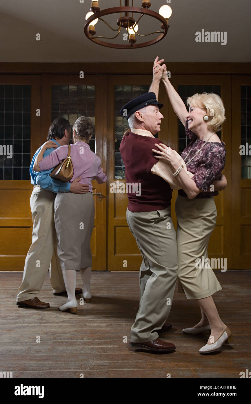 Senior couples dancing Stock Photo