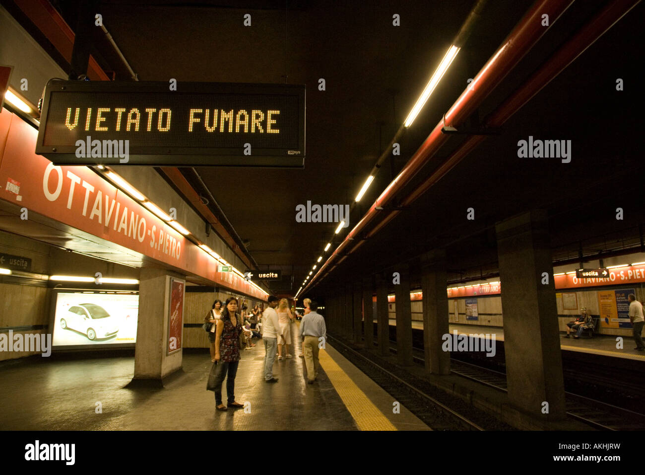 Ottaviano San Pietro stop on Metro Rome Italy Stock Photo