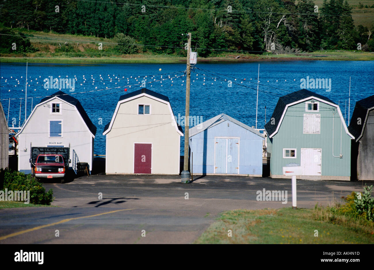 Fish houses Prince Edward Island Canada Stock Photo
