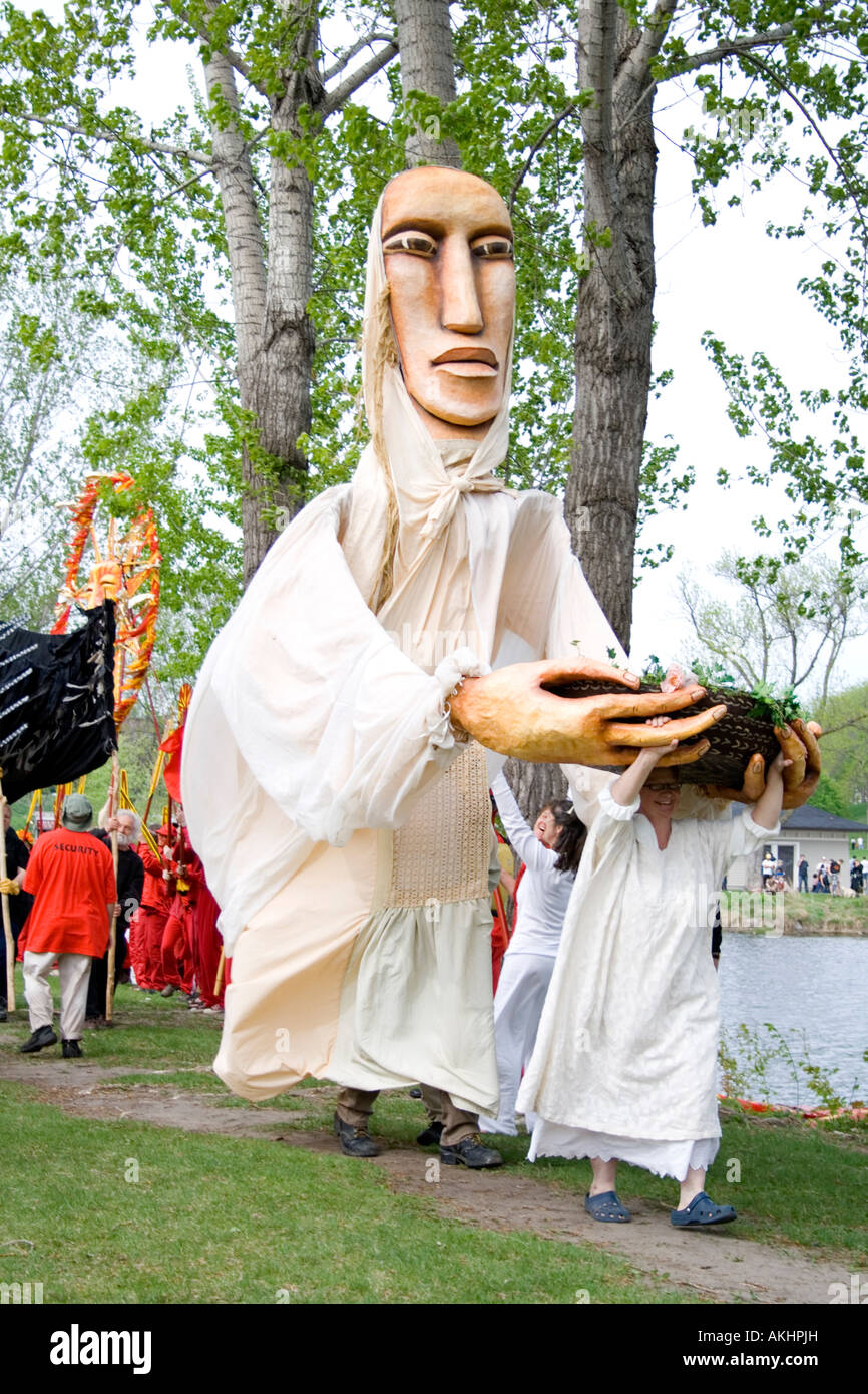 Puppeteers performing with puppets Tree of Life Ceremony. MayDay Parade