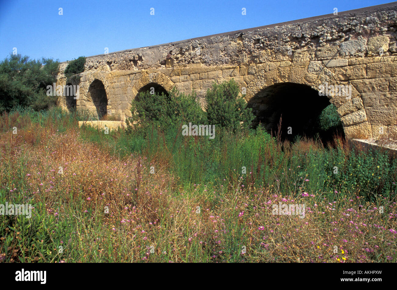 Roman bridge, Porto Torres, Sardinia, Italy Stock Photo
