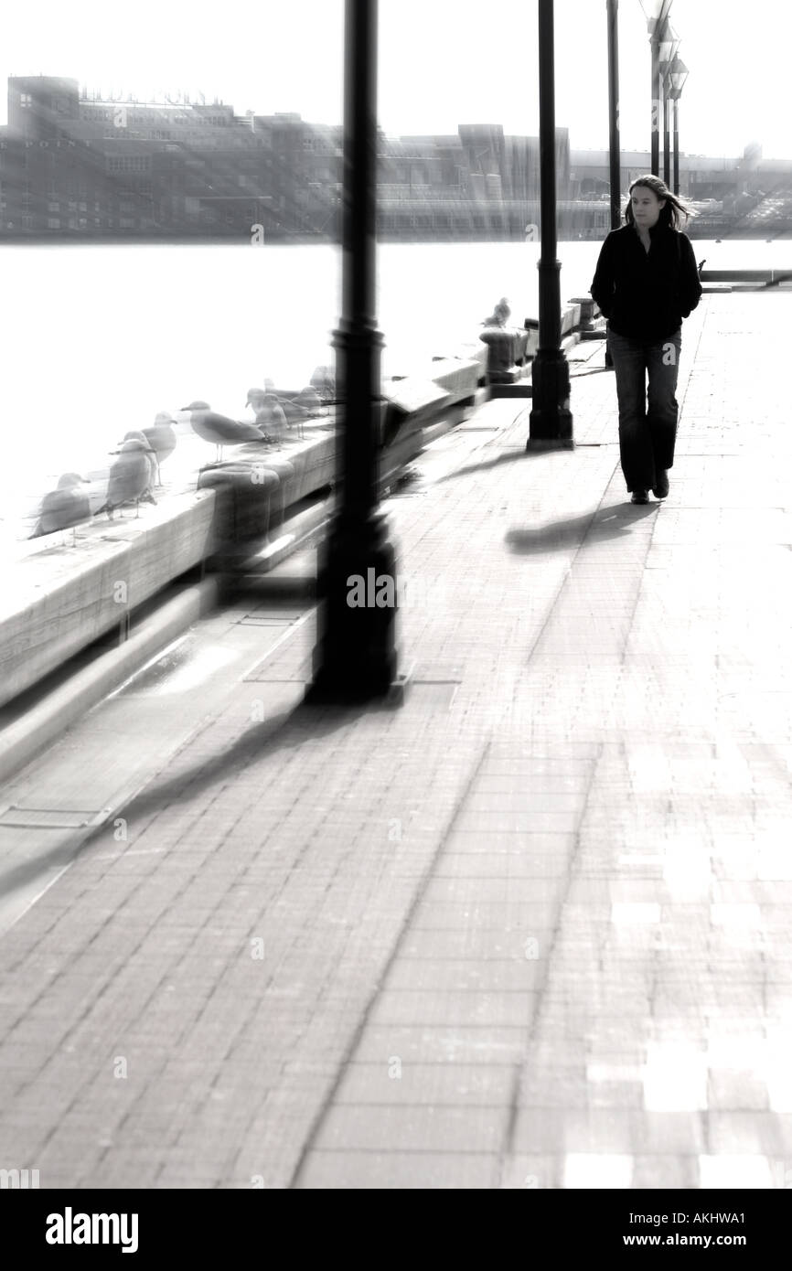 Sad lonely young woman walks hi-res stock photography and images - Alamy