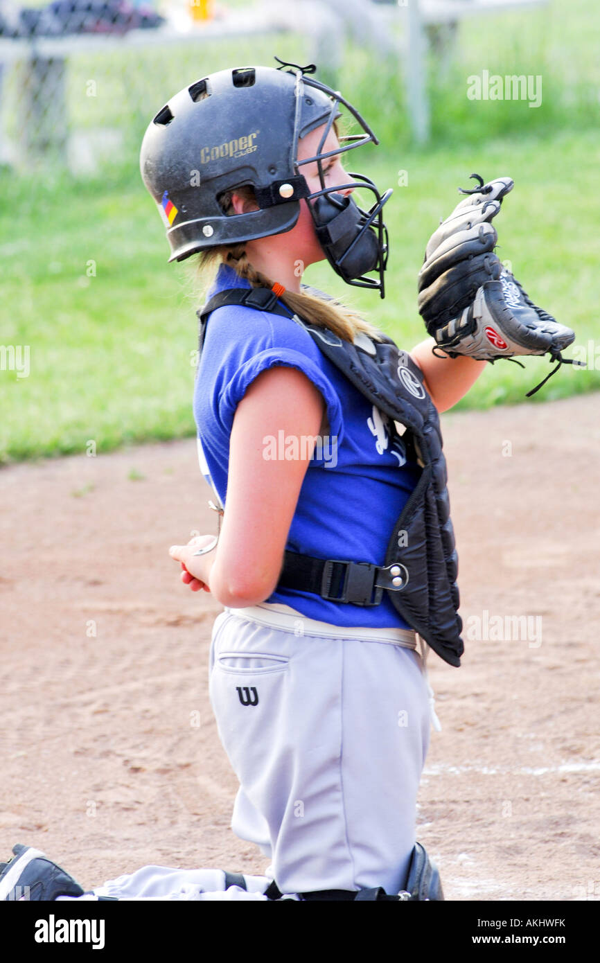Softball catcher teen hires stock photography and images Alamy