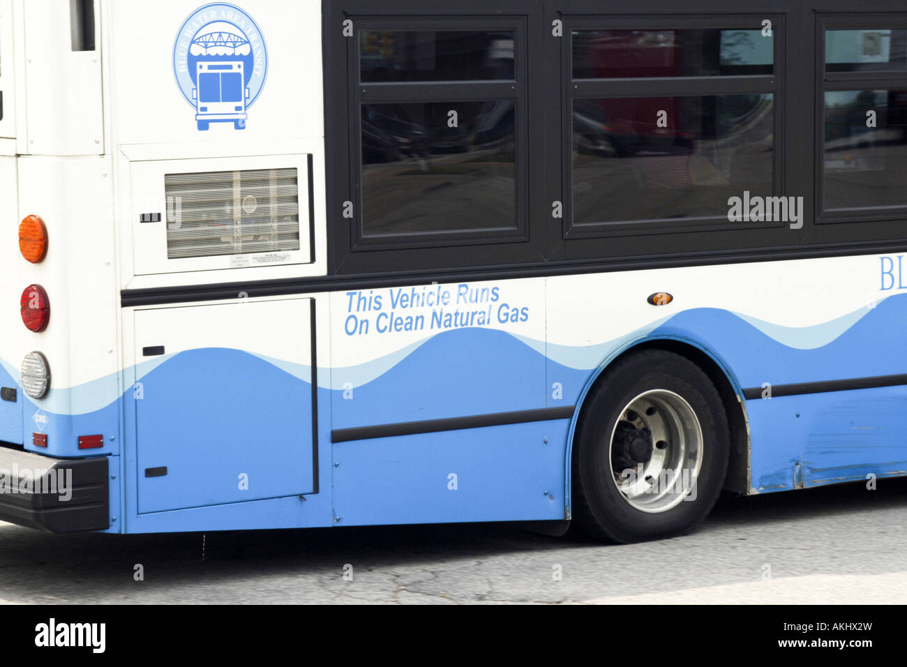 Environmentally friendly public transport running on Natural Gas Stock