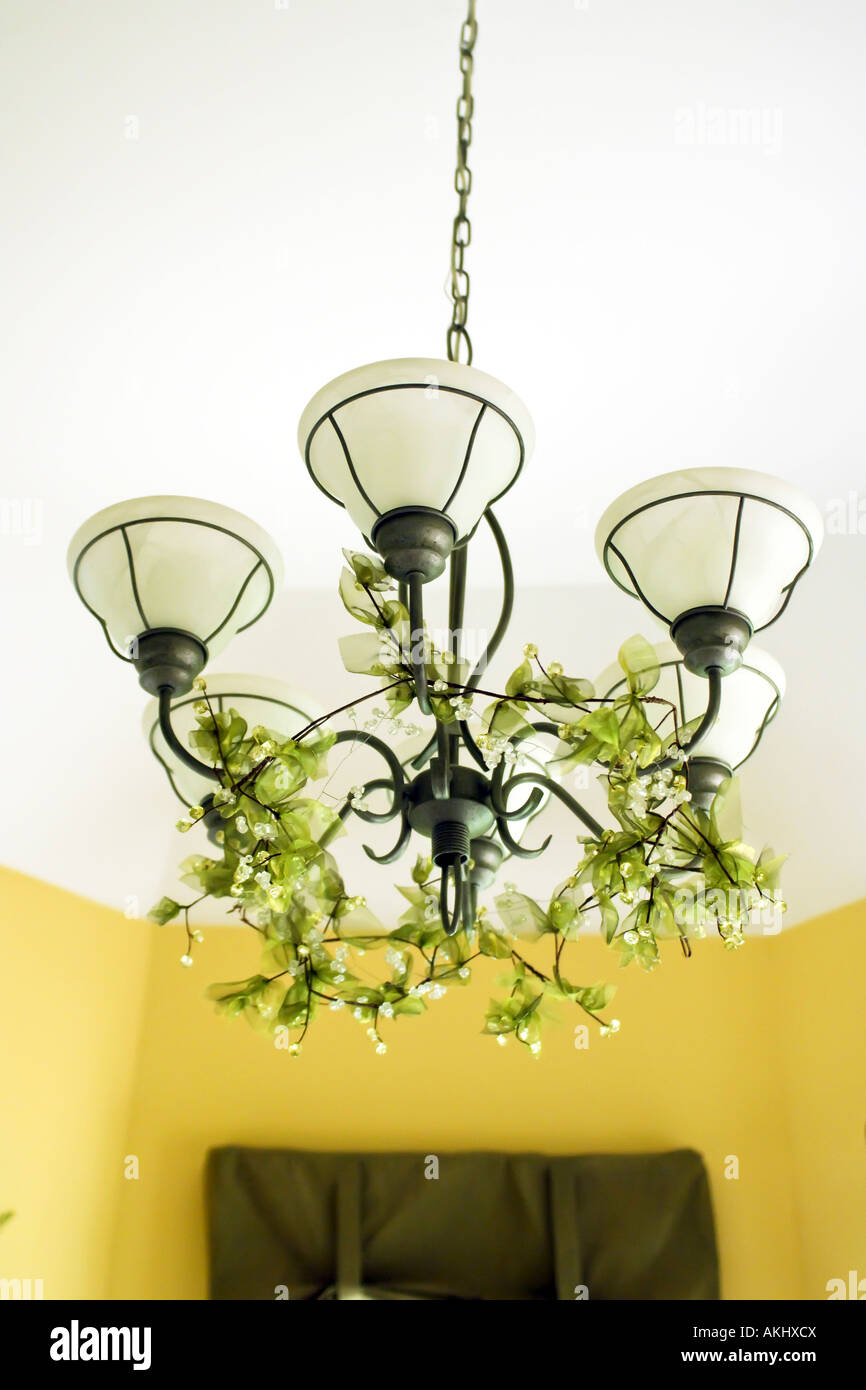 Six lamp ceiling light fixture Stock Photo Alamy