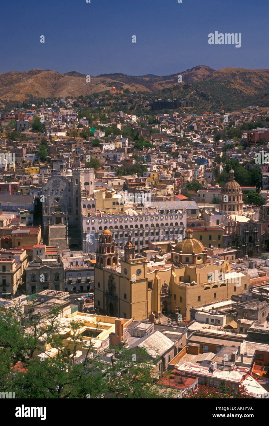 overview, view from above, Guanajuato, Guanajuato State, Mexico Stock Photo