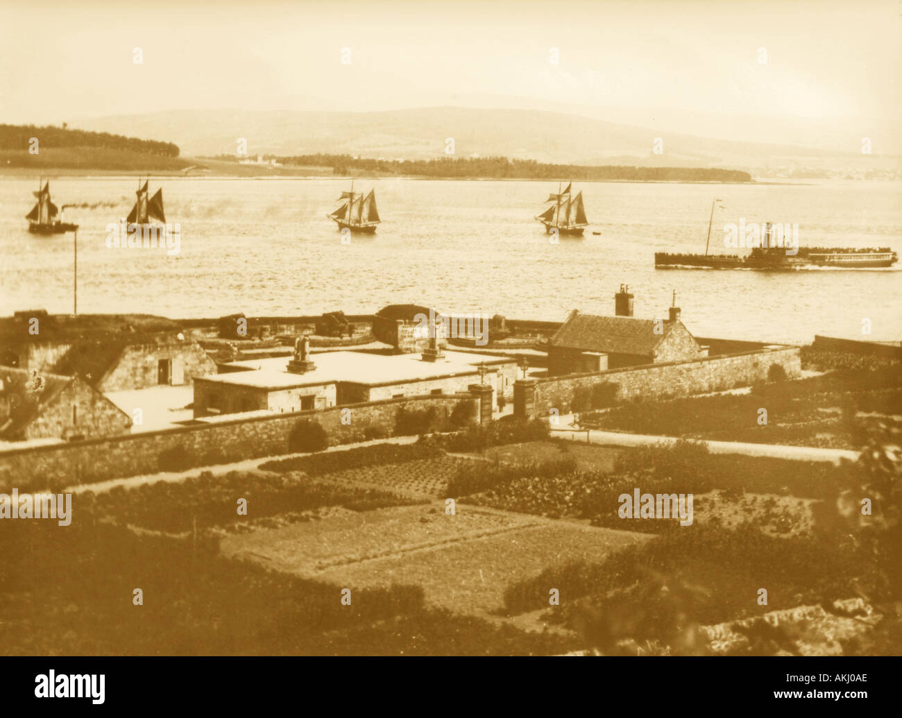 UK Scotland Fort Matilda Gourock and Firth of Clyde 1890 s Stock Photo