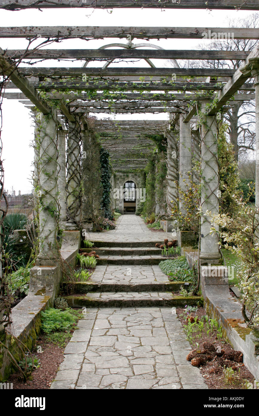The Edwardian Pergola at West Dean Gardens in West Sussex Stock Photo