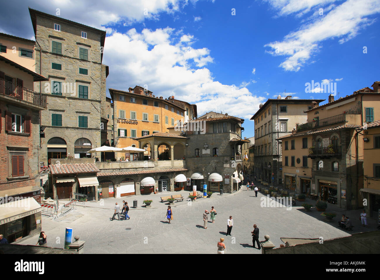 Signorelli square, Cortona, Tuscany, Italy Stock Photo - Alamy