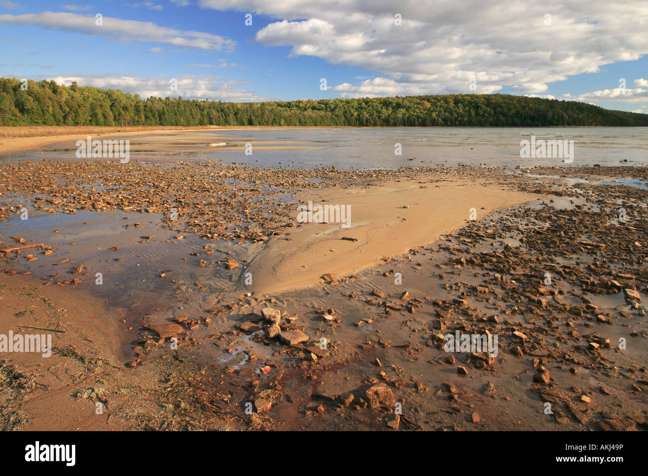 Beach on the Haunted Forest Preserve, Michigan s Upper Peninsula Stock