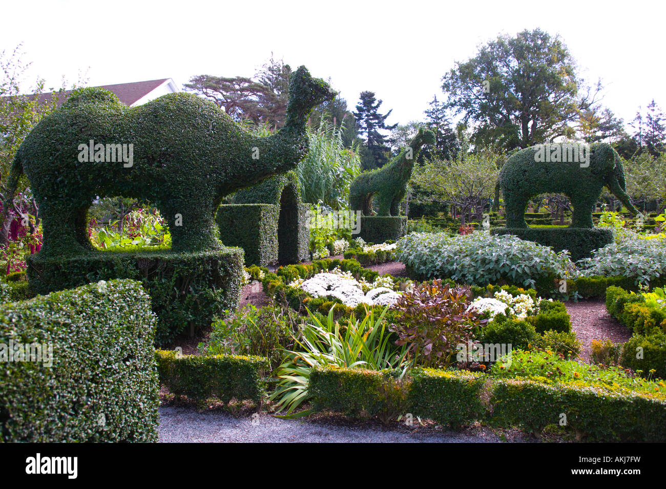 Green Animals Topiary Garden Portsmouth Rhode Island Stock Photo
