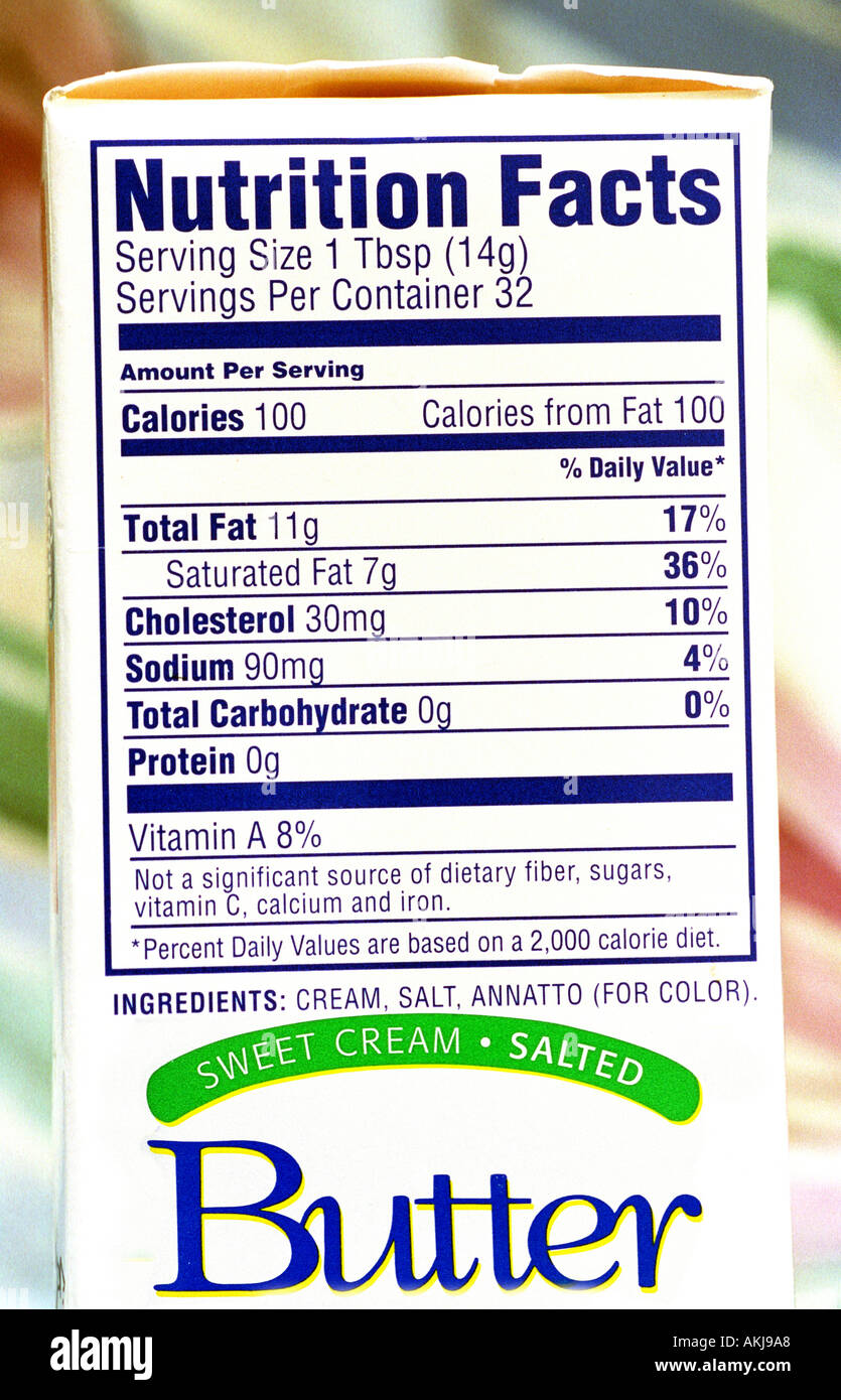 Food Label On The Side Of Products Showing Fat Saturated Fat Stock Photo 2779559 Alamy