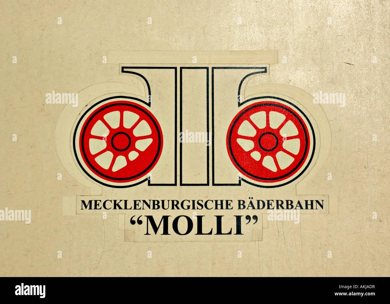 Molli Logo on a carriage, Germany. Stock Photo