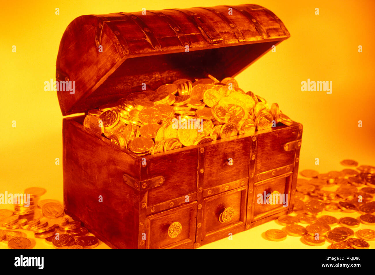 Overflowing Treasure Chest With Gold Coins