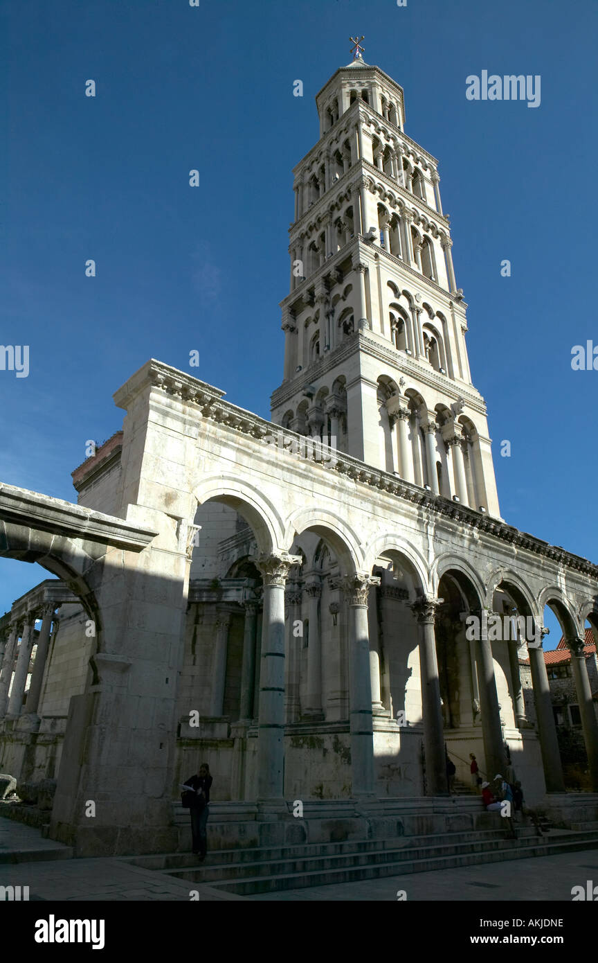 Cathedral of  St Domnius or Sveti Dujam at the Dioclesian's Palace in Split, Dalmatian Coast, Croatia, Eastern Europe Stock Photo