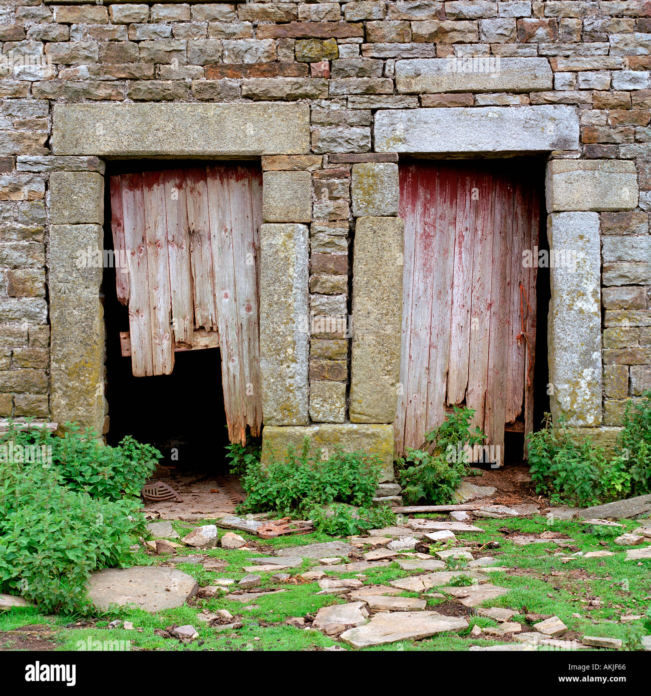 Crackpot Hall barn doors nr Keld Swaledale The Yorkshire Dales England