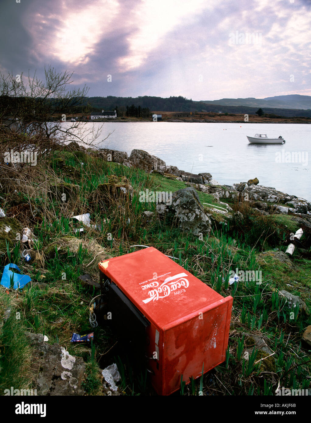 Coca Cola vending machine litter on the Isle of Mull Western Isles ...