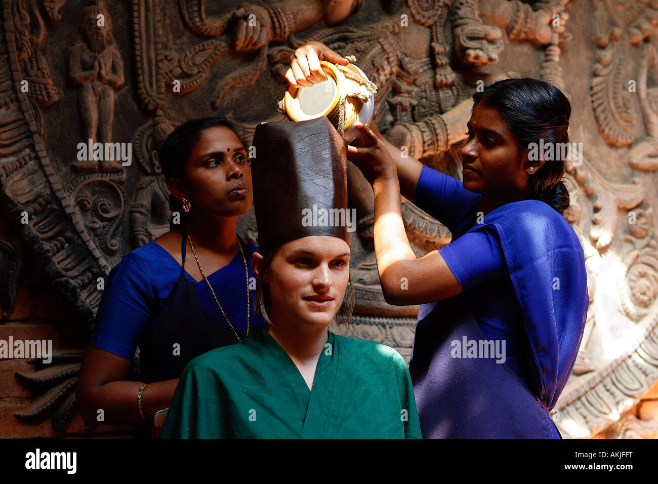 India, Kerala, Ayurveda, the Sirovasthi Stock Photo Alamy