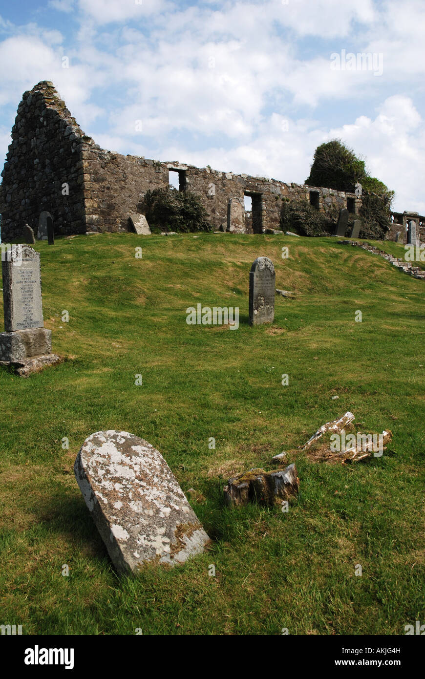 Chill Chriosd,   burialplace of Mackinnon clan, island Skye, Inner Hebrides Scotland Stock Photo