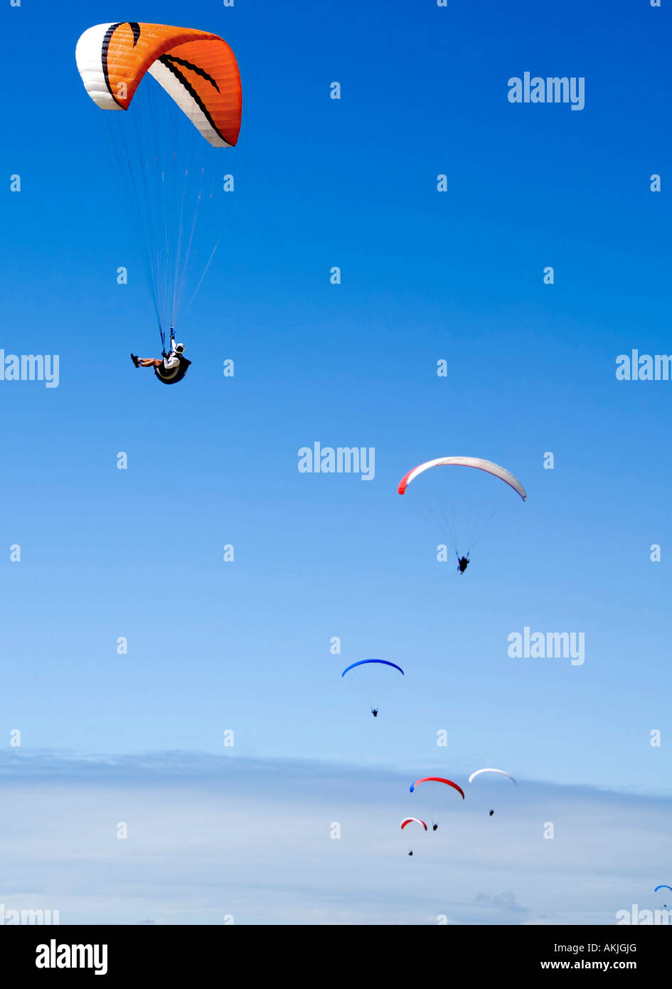 Paragliders Stock Photo