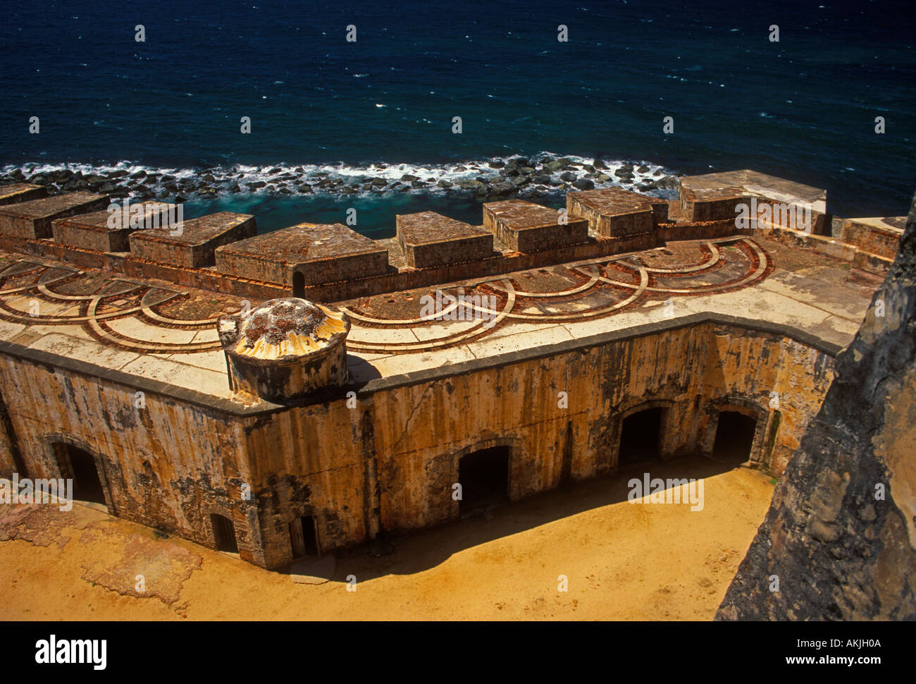 defense lines, El Morro, El Morro Fortress, fort, fortress, military museum, naval museum, museum, Old San Juan, San Juan, Puerto Rico, West Indies Stock Photo