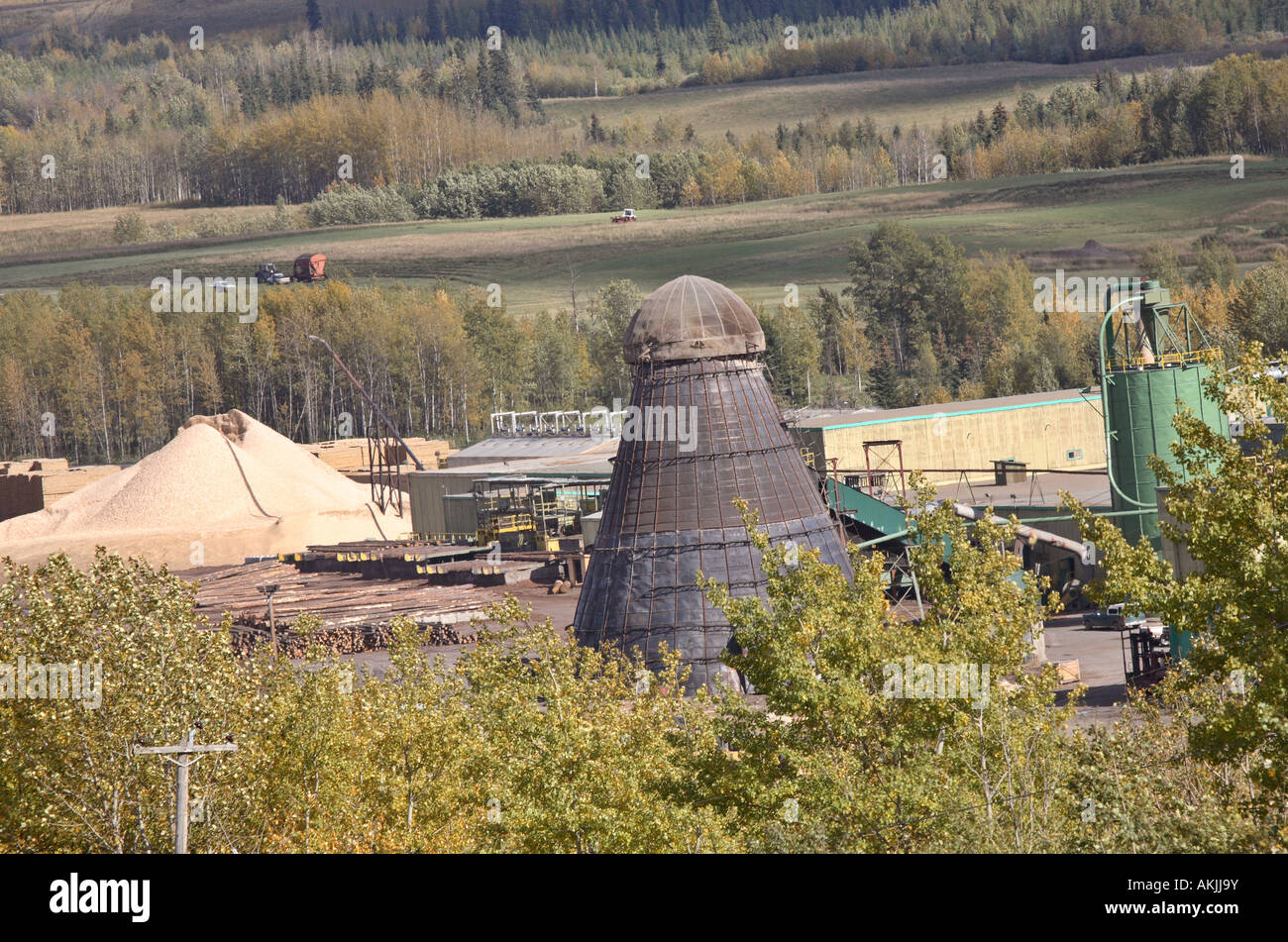 Lumber mill NE of Chetwynd Alberta Stock Photo Alamy