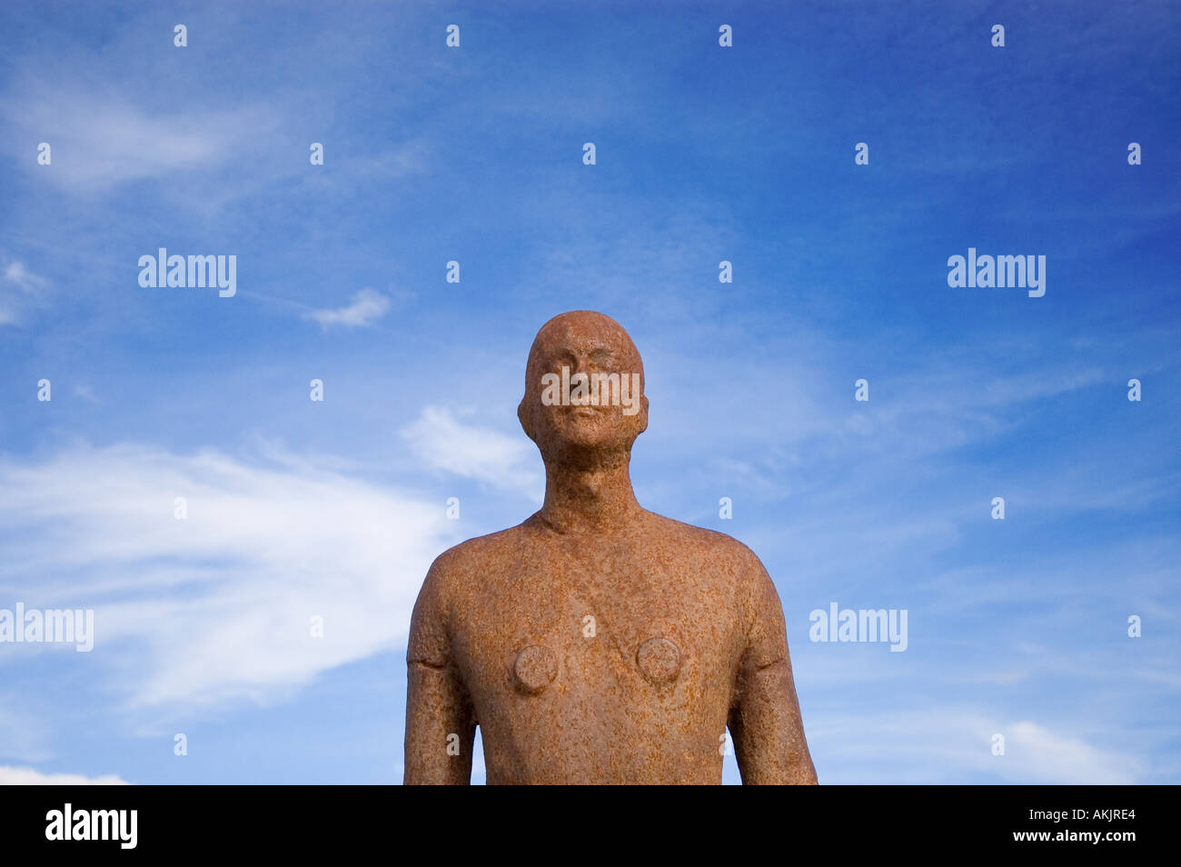 Antony Gormley statue at Crosby beach Liverpool Merseyside UK Stock