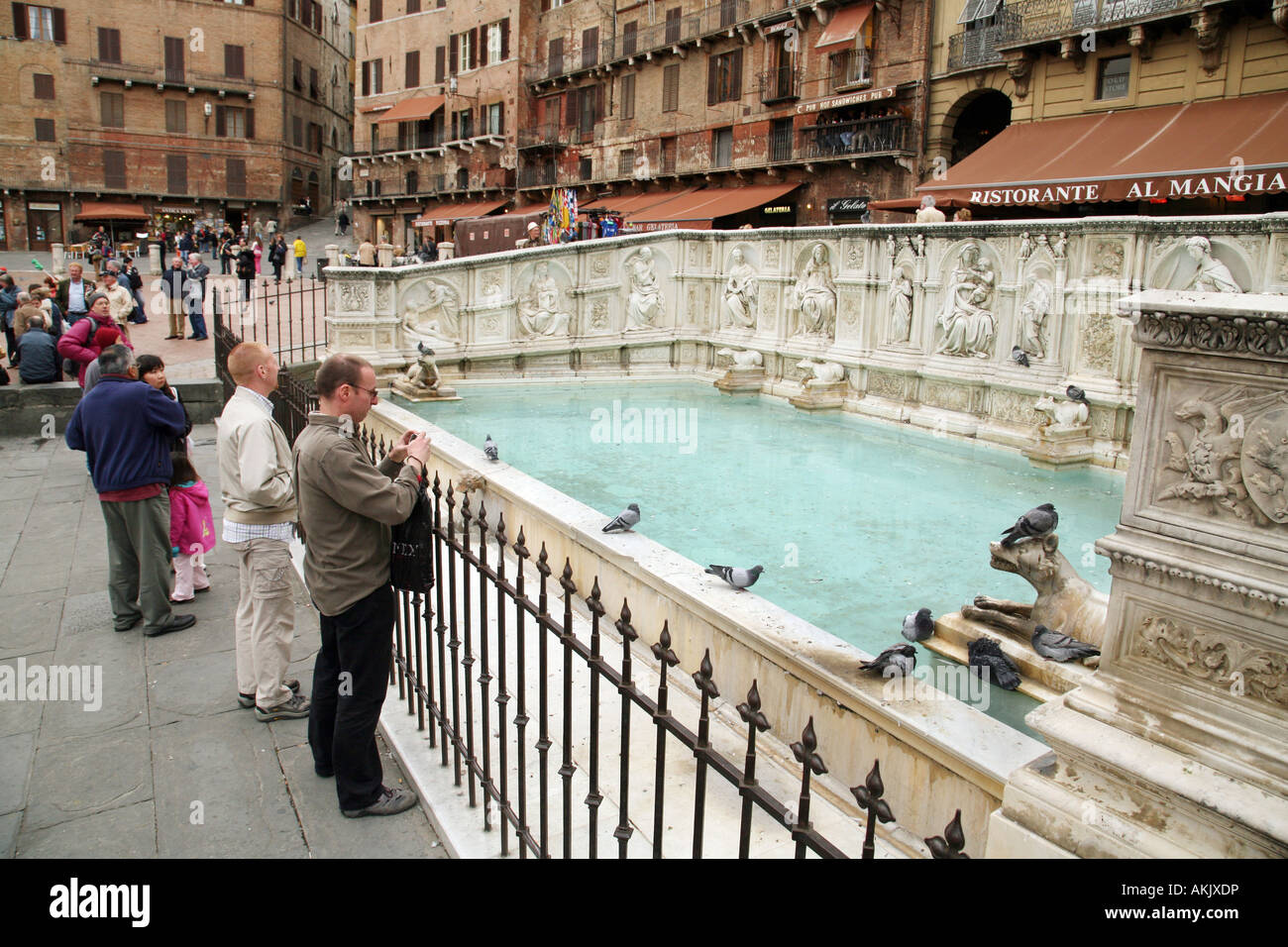"Fonte Gaia", Piazza del Campo, Siena, Italy Stock Photo