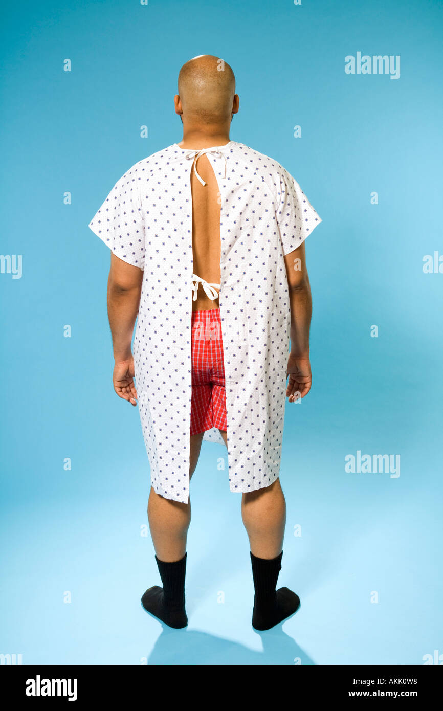 Hospital gown rear view hi-res stock photography and images - Alamy