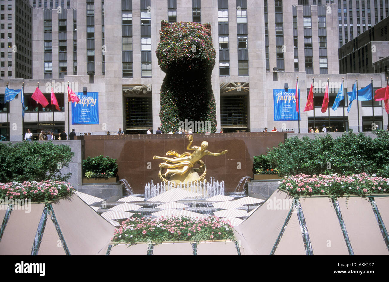 Rockefeller Center Plaza New York City NYC USA Stock Photo