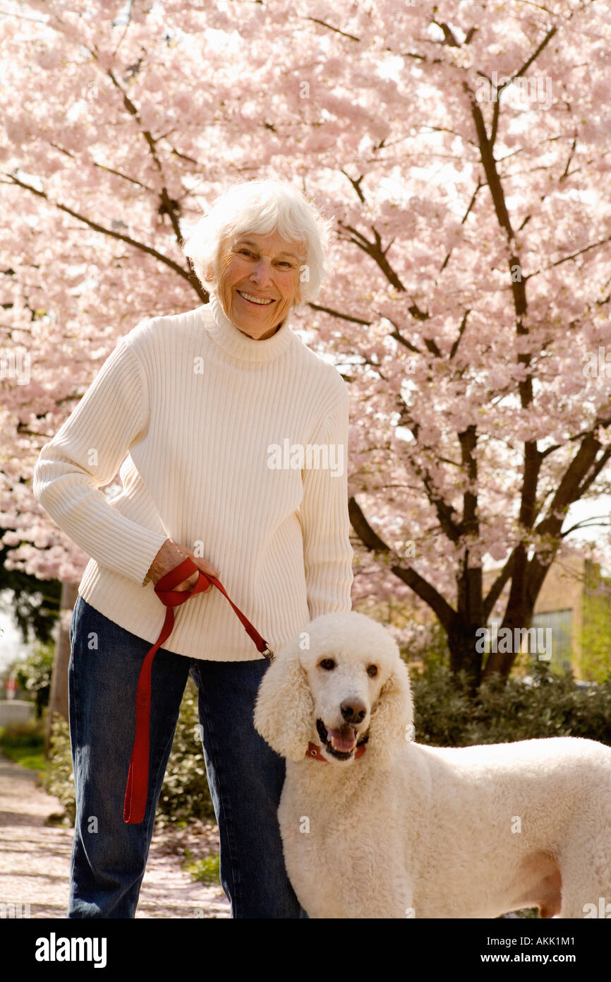 Old lady poodle dog hi-res stock photography and images - Alamy