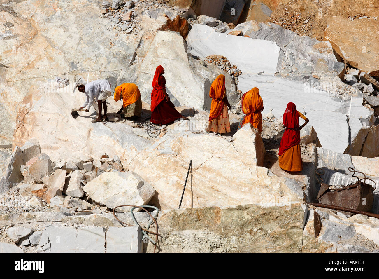 India, Rajasthan, Makranales, marble quarries where the Taj Mahal