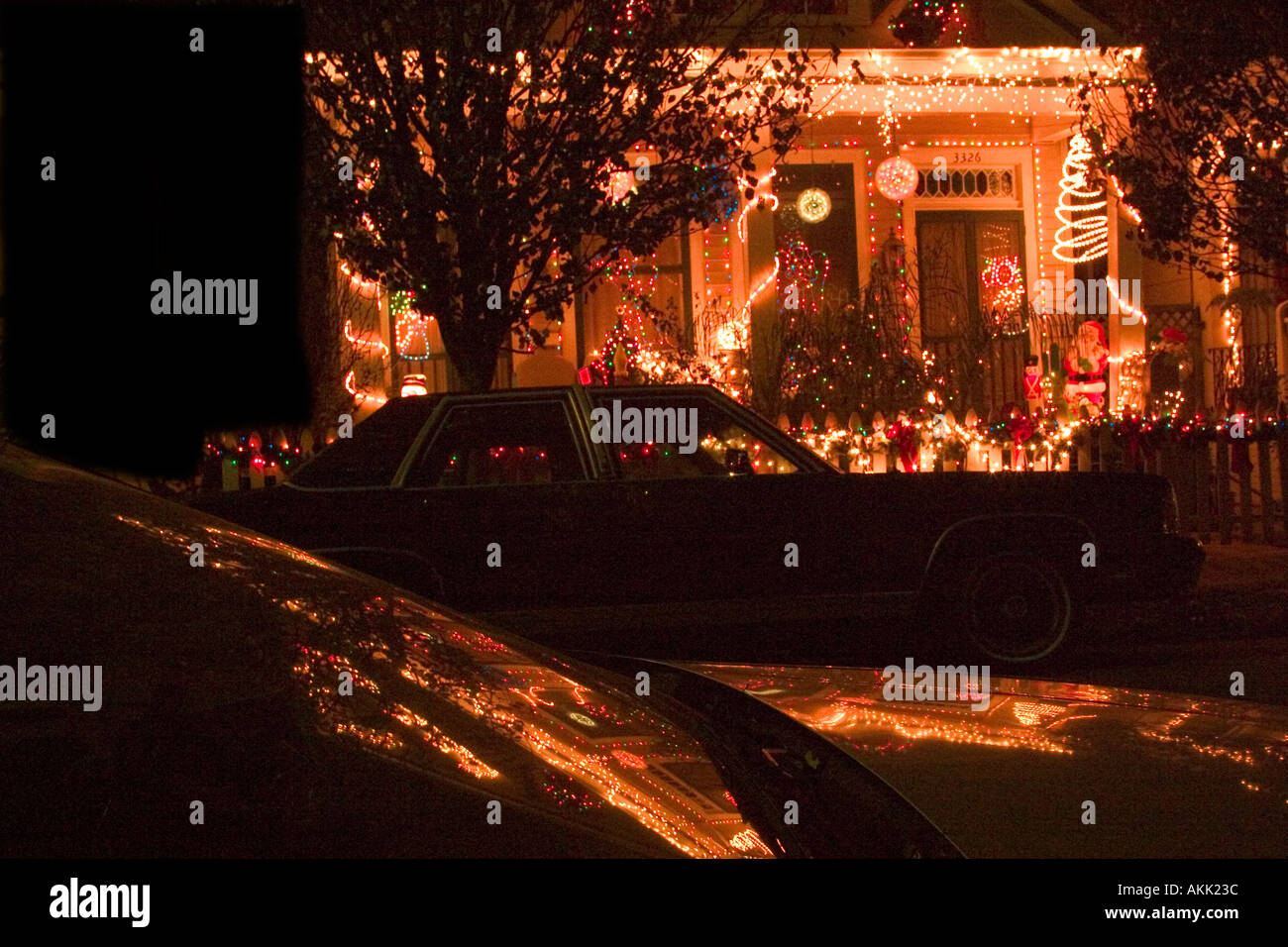 Christmas lights decorate a house on Dumaine Street off Bayou St John