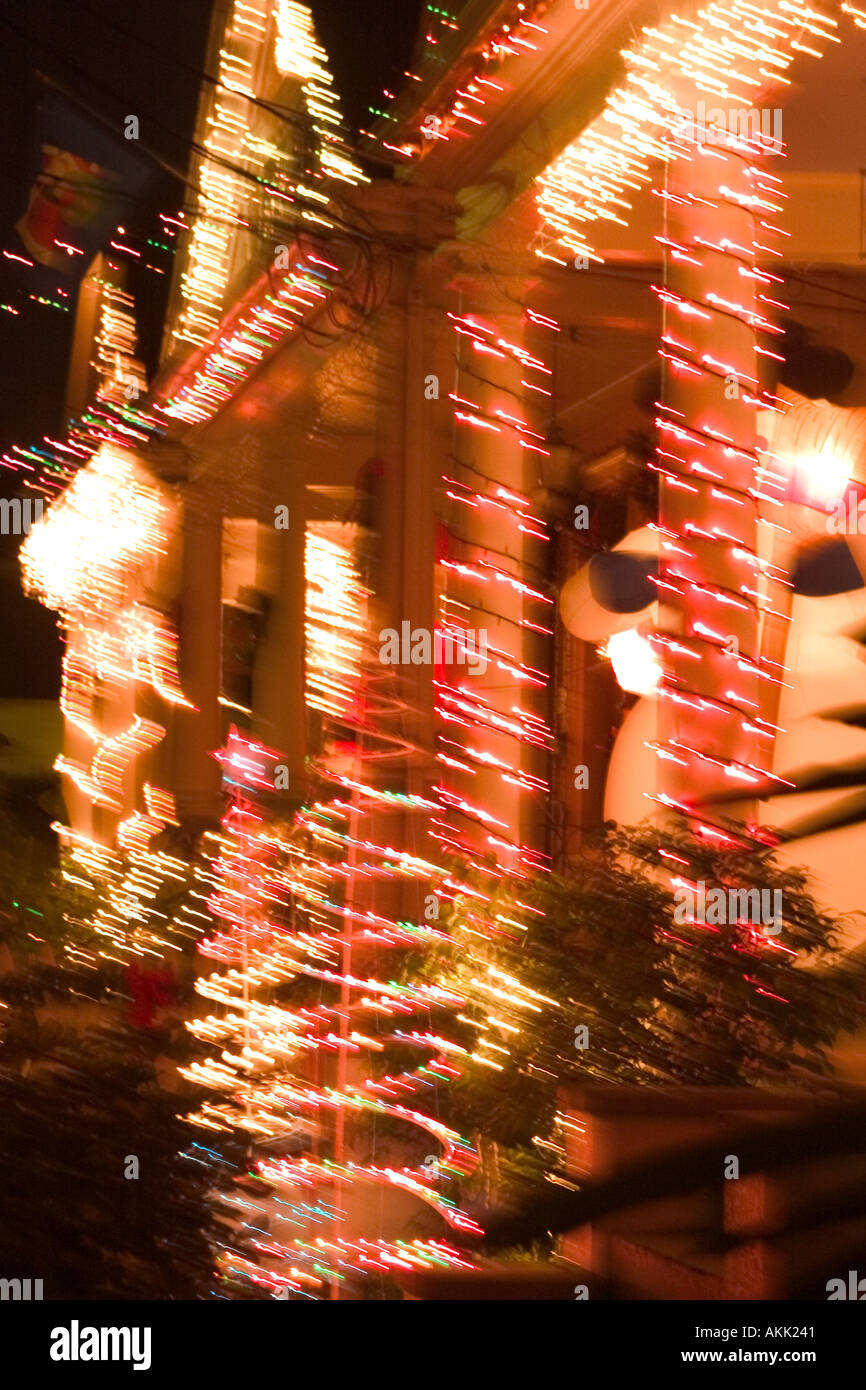 Christmas lights decorate a house on Dumaine Street off Bayou St John