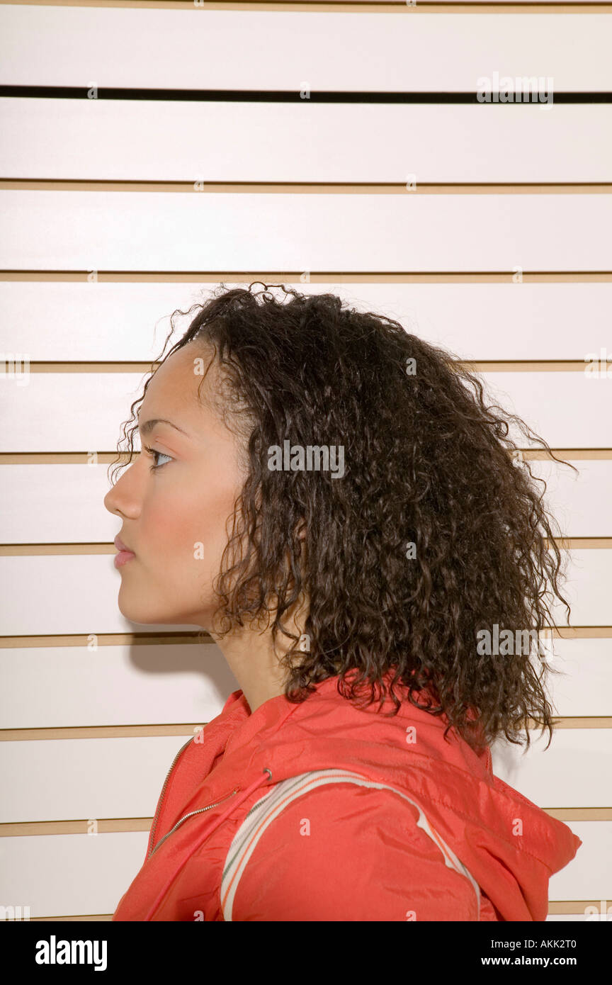 Profile of young woman Stock Photo