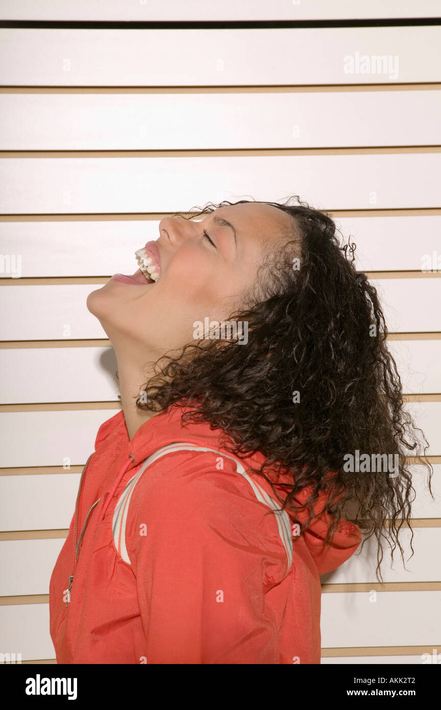 Young woman laughing Stock Photo