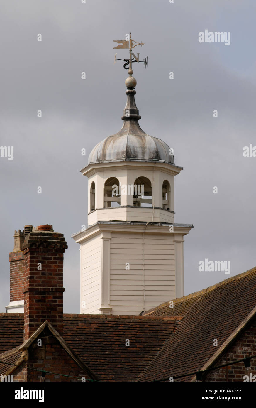 Cupola and weather vane on the top of the church of King Charles the Martyr Stock Photo