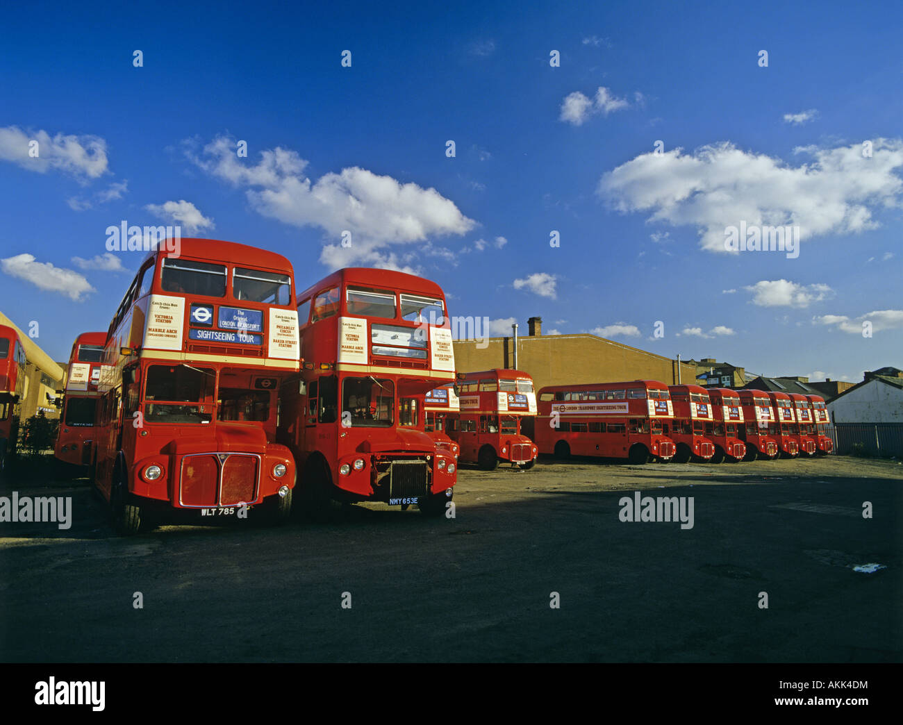 London Bus Depot South London England Stock Photo Alamy